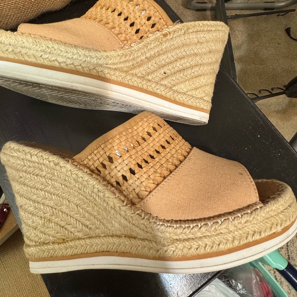 Toms Shoes - Beige Woven Wedge Sandals